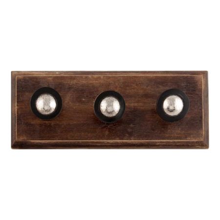 Black And Silver Brass Resin Wooden Hook 