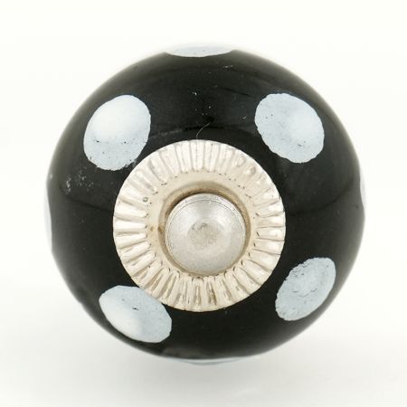 White Dotted Small Ceramic Wardrobe Knob