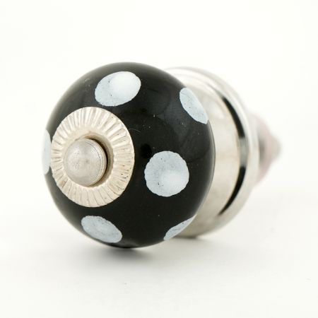 White Dotted Small Ceramic Wardrobe Knob