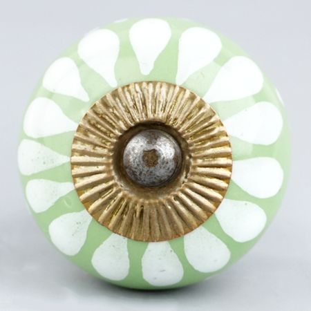 Sage Green Floral Ceramic Wardrobe Knobs Online