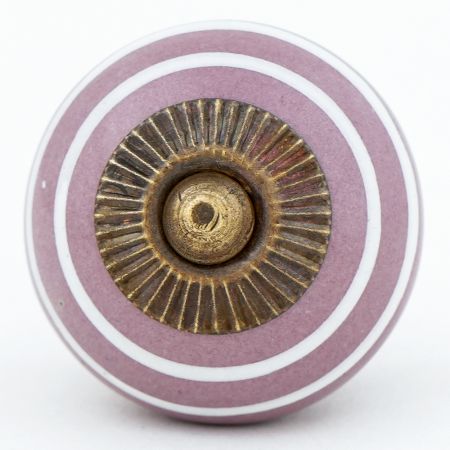 Purple Striped Small Ceramic Knobs