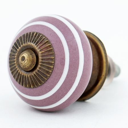 Purple Striped Small Ceramic Knobs