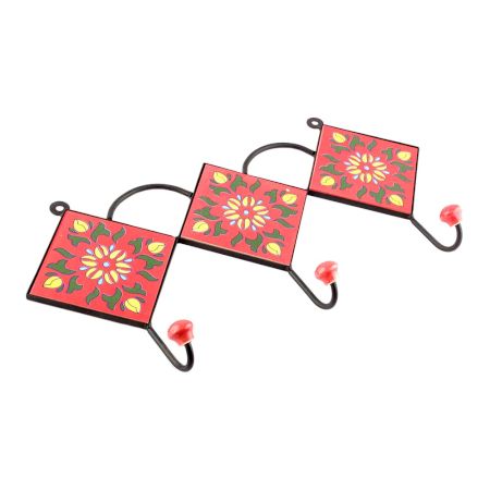 Red Yellow Sunflower Ceramic Tiles Hooks 