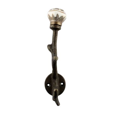 Grey Hexagon Small Ceramic Tree Hook