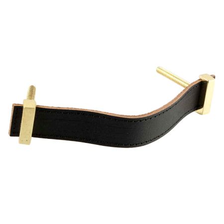 Black Faux Leather Pull Handle