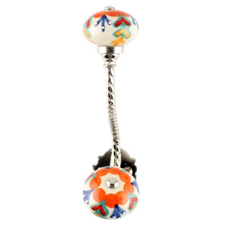 Orange Flower Ceramic Brass Hooks