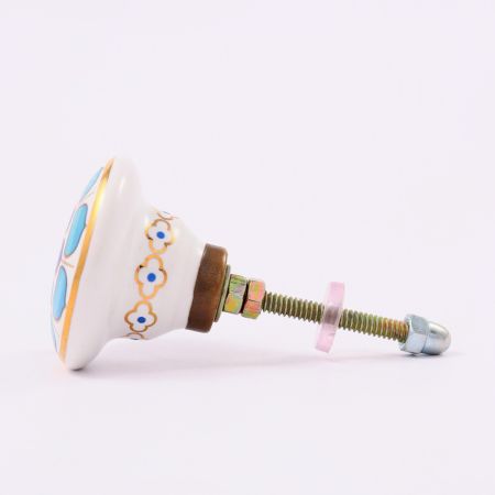 Turquoise Flower Ceramic Drawer Knob Online