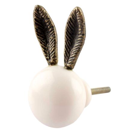 White Rabbit Resin Cabinet Knob