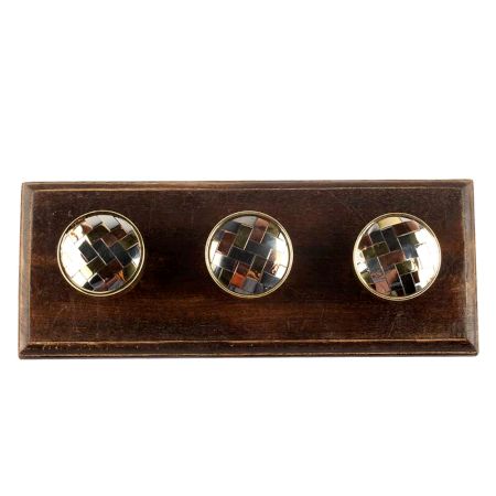 Silver Round Metal And Wooden Hook