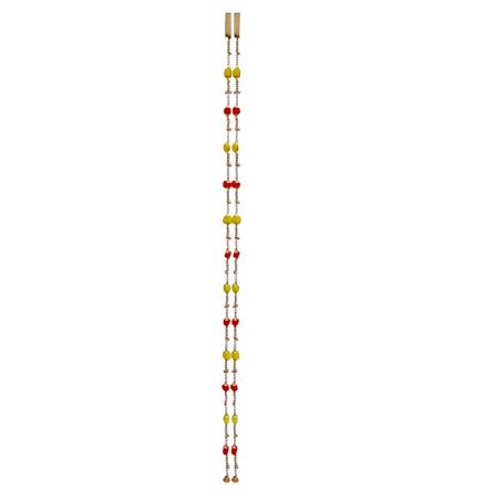 Door Hanging with Red Yellow POM - POMÂ Â 4 feet long With Ghhungaru 1 pair ( 2 chain )