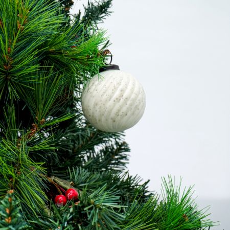 White Wave Cut Christmas Hanging