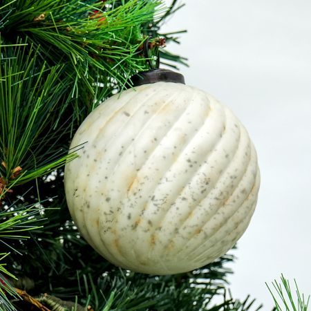 Antique Cream round wave Christmas Hanging