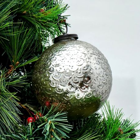 Silver Round Big Christmas Hanging
