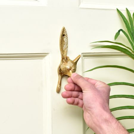 Golden Brass Fox Animal Door Knocker