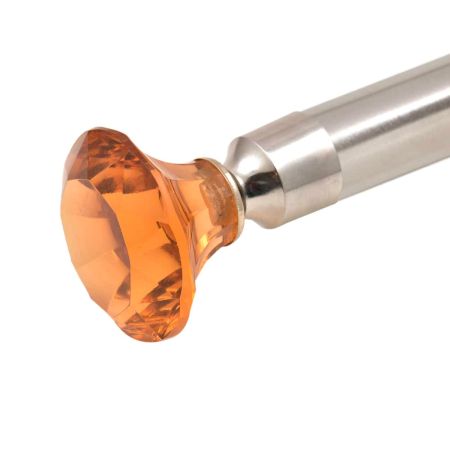 OrangeÂ Diamond Cut Crystal Curtain Rod Finials In Pair