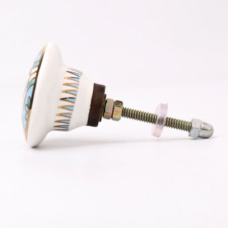 Turquoise Ceramic Floral Cabinet Knob Online