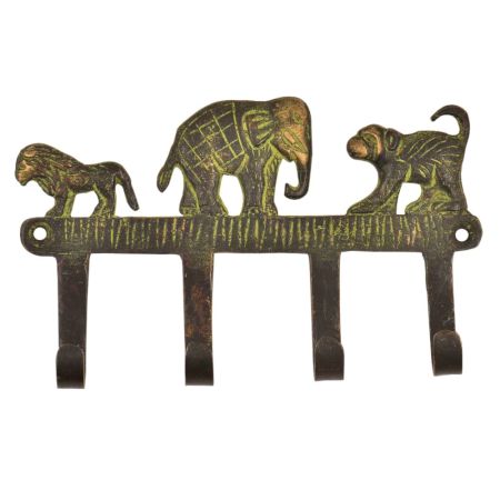 Elephant Lion and Monkey Key Holder Hook