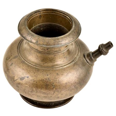 Brass  Bulbous Form Holy Water Pot With Spout