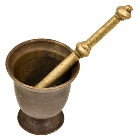 Indian Hand Crafted Urn Shaped Functional GrinderÂ Mortar And Pestle