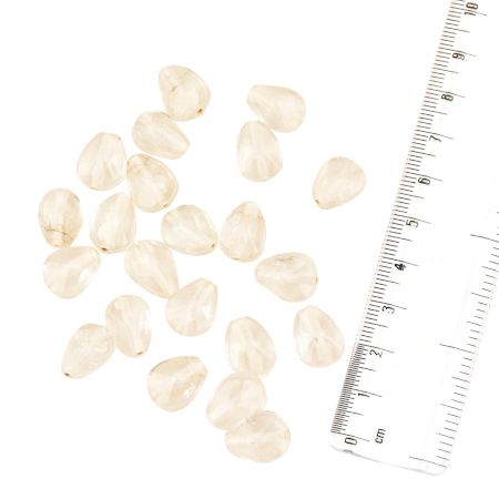 White Transparent Faceted Teardrop Egg Shaped Loose Glass Jewelry Making Seeds (12 in Pack)