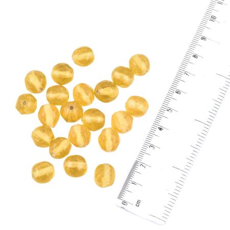 Rondelle Light Yellow faceted Glass Beads Loose Spacer Round Beads Jewelry Making (12 in Pack)