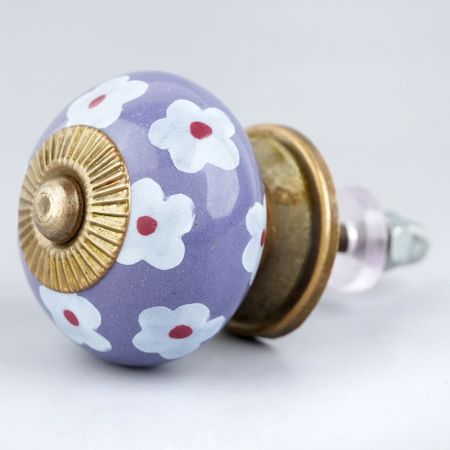 Purple Tiny Flower Knob
