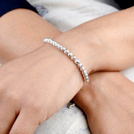 92.5 Sterling Silver Beads Adjustable Bracelet