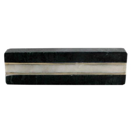 Forest Green And White Stone Gold Line Handles
