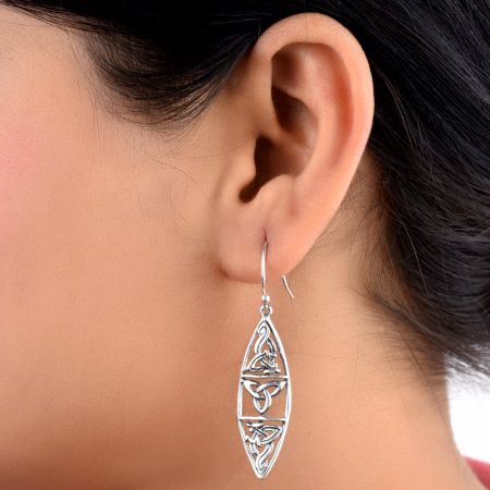 Oval Celtic Knots 92.5 Sterling silver Filigree Earrings