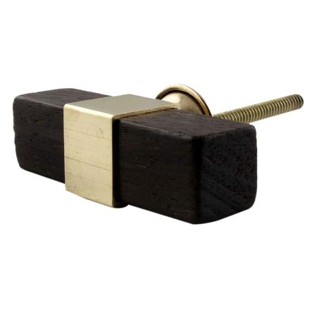 Antique T Bar Square Wooden Brass Knobs