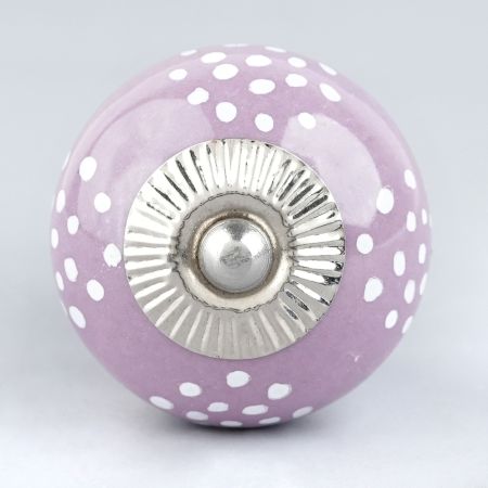 Purple Ceramic Floral Doted Dresser Knob