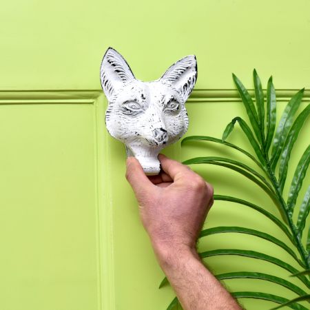 Antique White Fox Face Iron Door Knockers