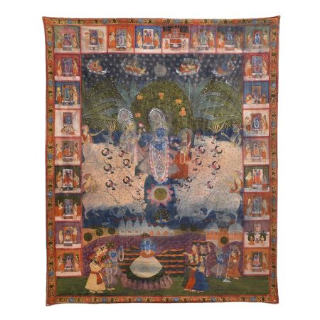 Hand Painted Pichwai Painting Shrinath Ji in Different Forms On Cloth