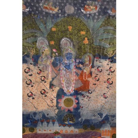 Hand Painted Pichwai Painting Shrinath Ji in Different Forms On Cloth