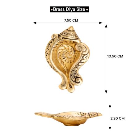 Decorative Conch Single Wick Oil Lamp Diya