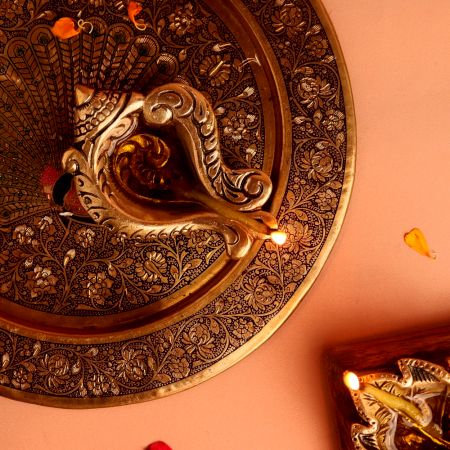 Decorative Conch Single Wick Oil Lamp Diya