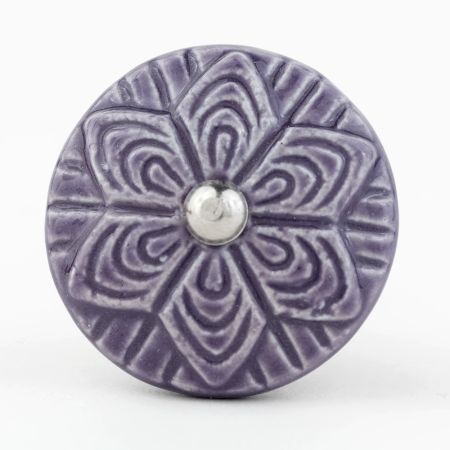 Purple Wheel Flower Knob