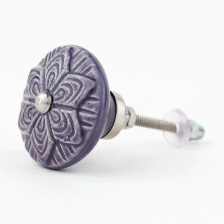 Purple Wheel Flower Knob