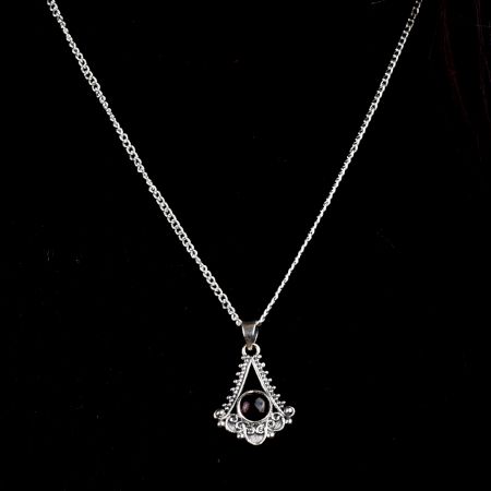 Triangular Spiral Design 92.5 Sterling Silver Pendant Necklace