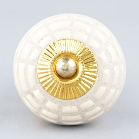 White Spider Net Etched  Ceramic Drawer Knobs