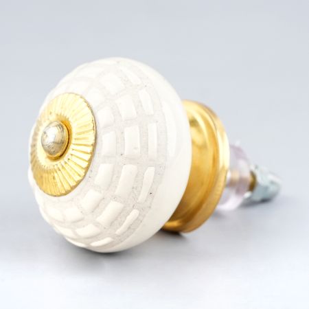 White Spider Net Etched  Ceramic Drawer Knobs