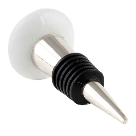 Grey Floral FlaCeramic Wine Bottle Stopper
