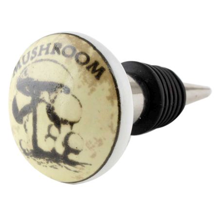 Mushroom Flat Ceramic Wine Bottle Stopper
