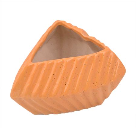 Orange Ceramic Vase Pot With Patterned Design