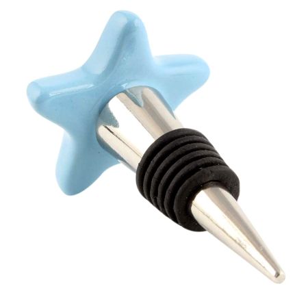 Solid Turquoise Star Ceramic Wine Bottle Stopper