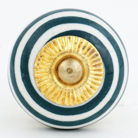 Forest Green Striped Knob