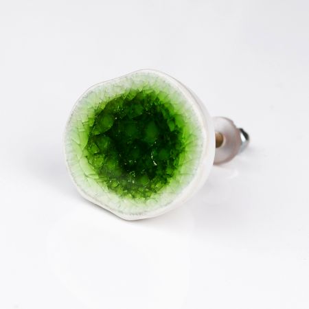 Olive Green Ceramic Dresser Knob
