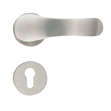 Handmade Silver Satin Finish Brass Contemporary Mortise Handle Set