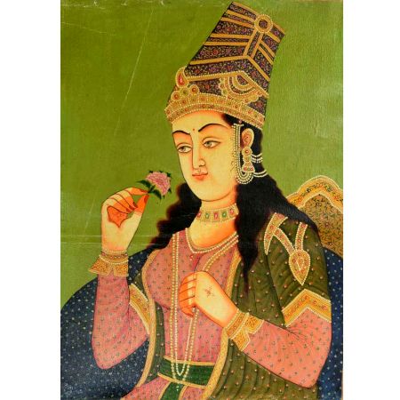 Handmade Mughal Painting of Mughal Empress Mumtaz Mahal