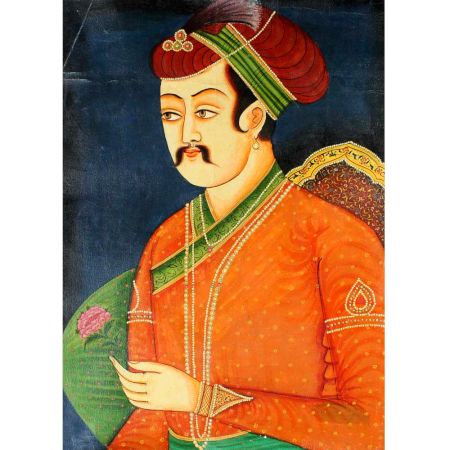 Mughal Emperor Miniature Canvas Painting